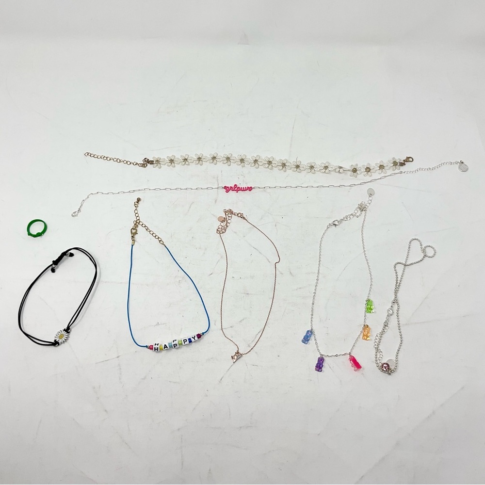 Girls Colorful Beaded and Chain Necklace lot